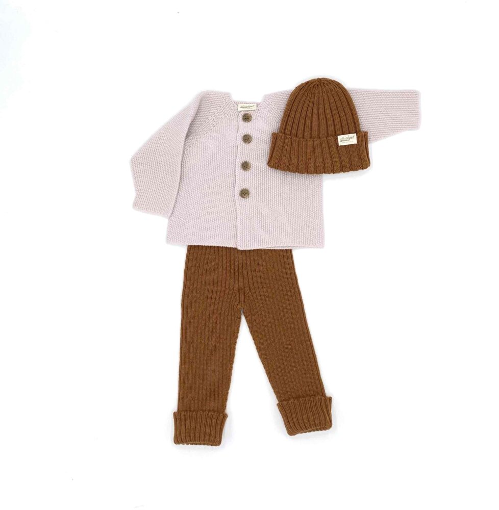 Bequeme, gestrickte Leggings zum Mitwachsen ab der Geburt für Babys und Kleinkindern.