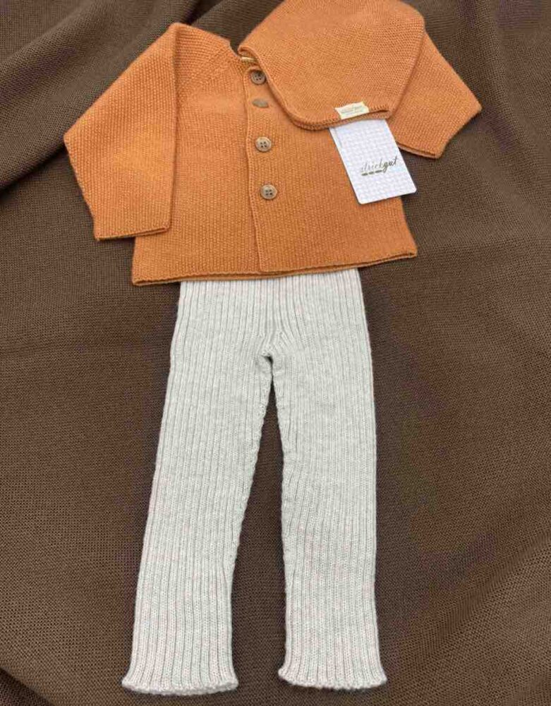 Baby Strickjacke Reiskorn aus reiner Merinowolle für Babyboy und Babygirl bis 18 Monate.